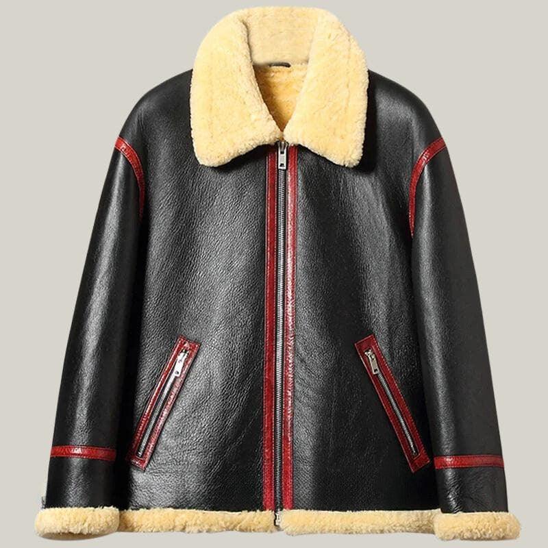 Brown B-3 Bomber pilot shearling leather jacket - Shearland