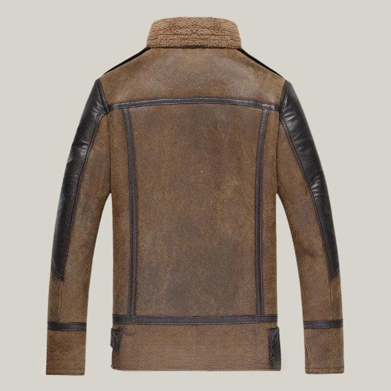 Brown B-3 Bomber pilot shearling leather jacket - Shearland