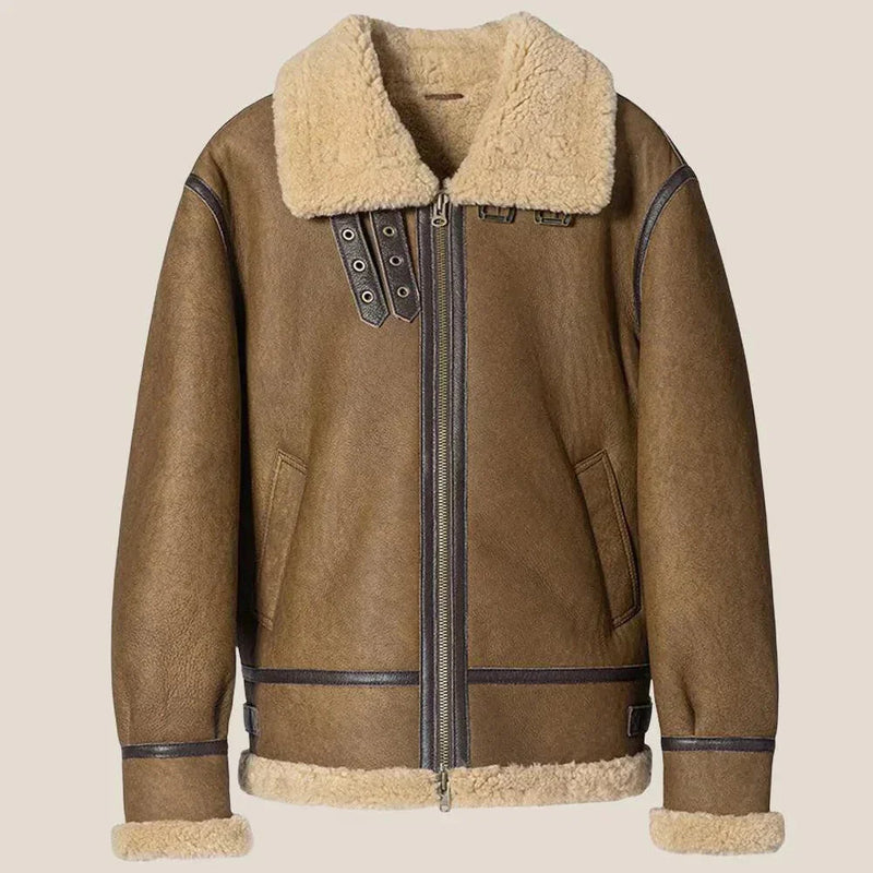 Jason Sheepskin B-3 Bomber Jacket WHISKEY