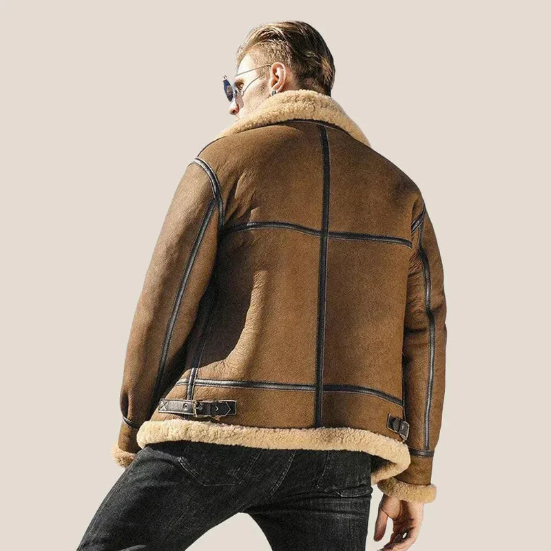 Jason Sheepskin B-3 Bomber Jacket WHISKEY