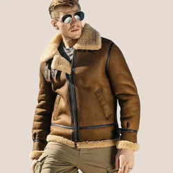 Jason Sheepskin B-3 Bomber Jacket WHISKEY