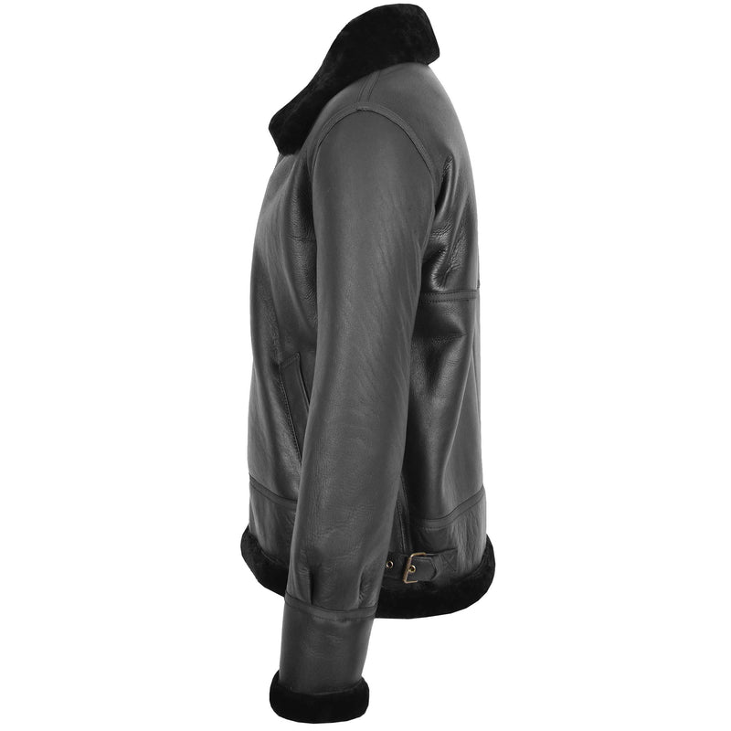 Men's Classic B3 Original Sheepskin Jacket Black - Shearland