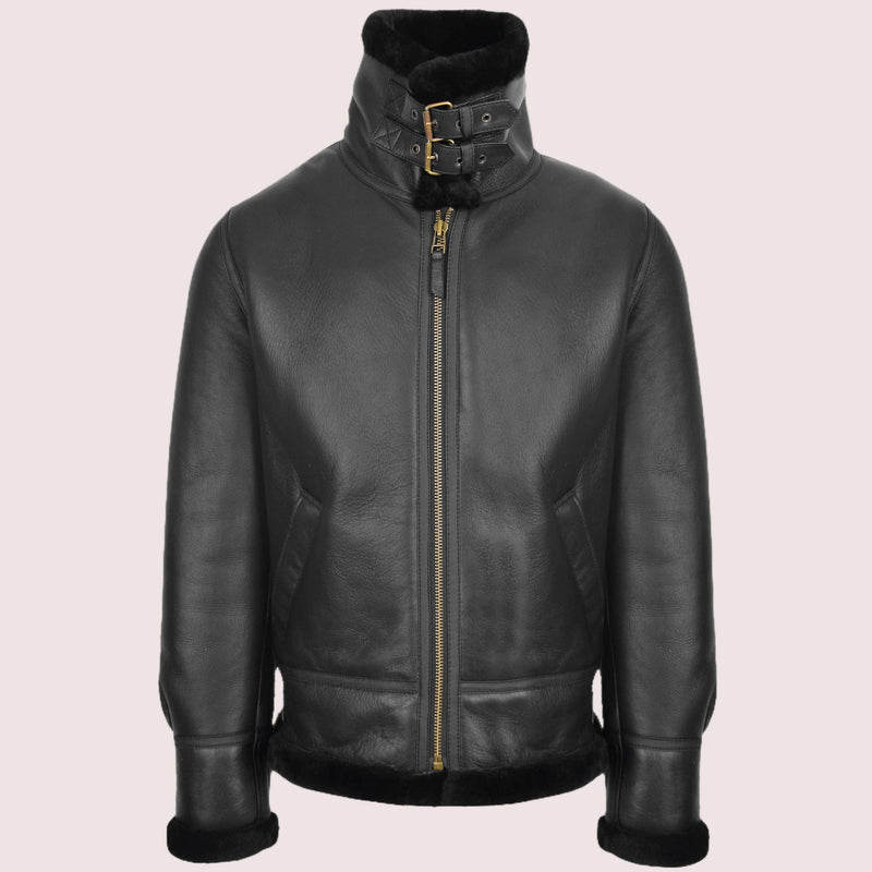 Men's Classic B3 Original Sheepskin Jacket Black - Shearland