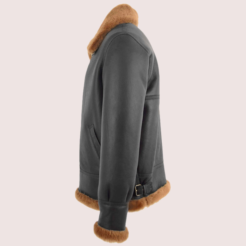 Men's Classic B3 Original Sheepskin Jacket Brown Ginger - Shearland