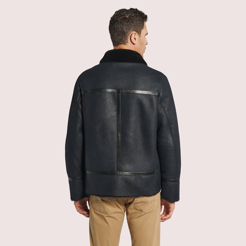 Mens Rutland Sheepskin Jacket with Lambskin Trim Details - Shearland