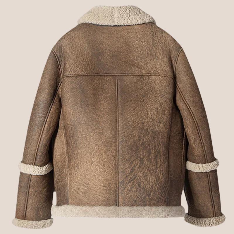 Shearling B-3 Bomber Aviator Leather Jacket - Shearland