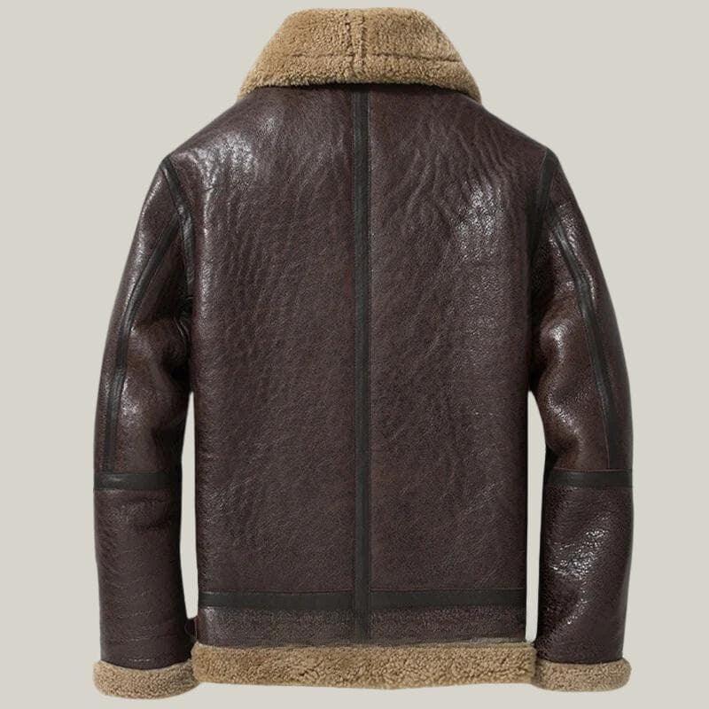 Sheepskin B-3 Bomber Pilot Leather Jacket with Detachable Hood - Shearland