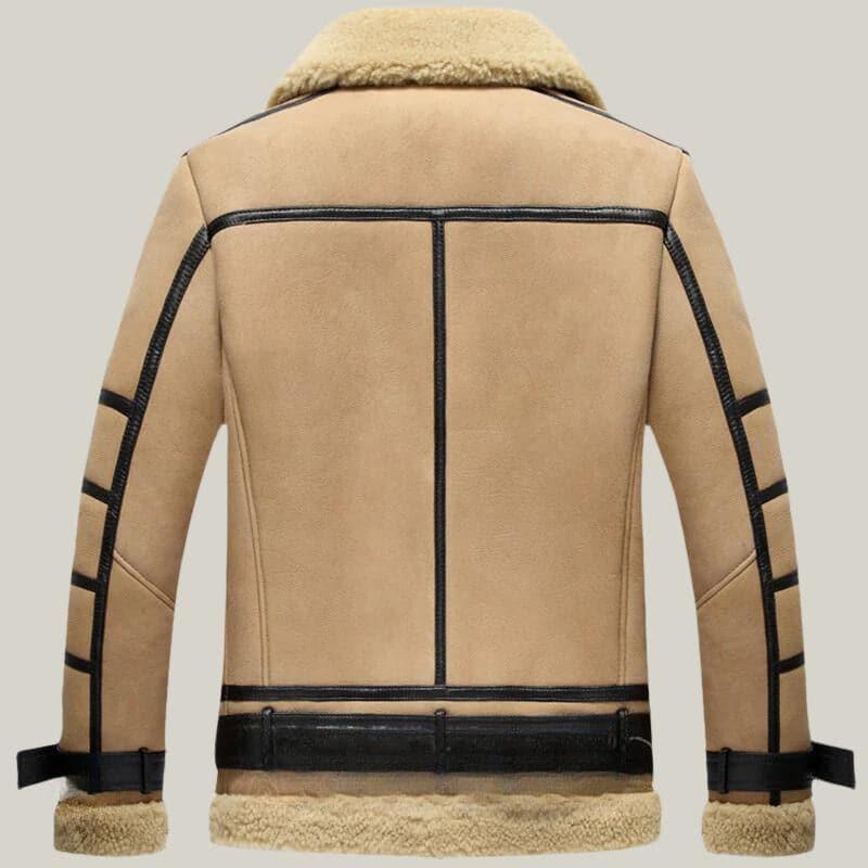 Tan Sheepskin B-3 Bomber Leather Jacket - Shearland