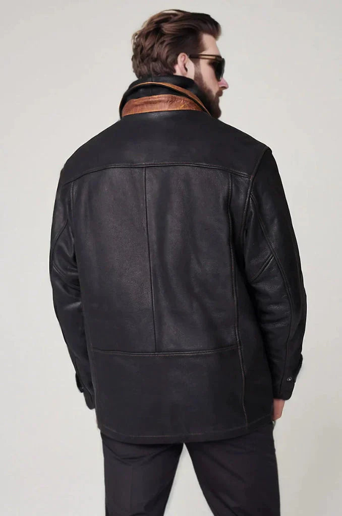 Jack Frost Leather Coat with Merino Sheepskin