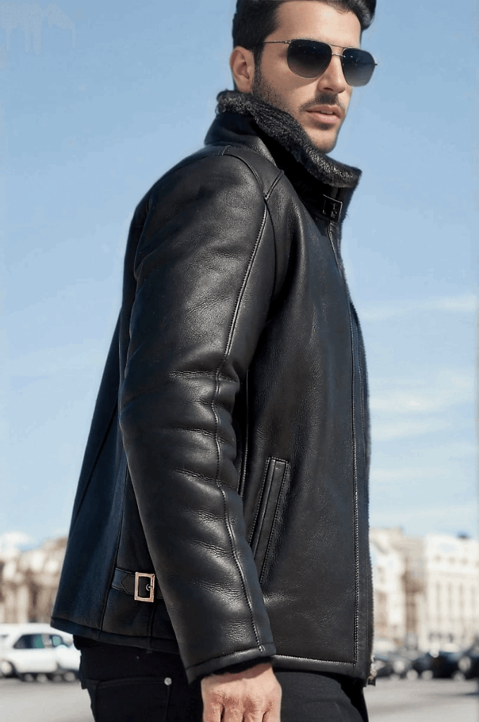 Lance Genuine Sheepskin Jacket Black