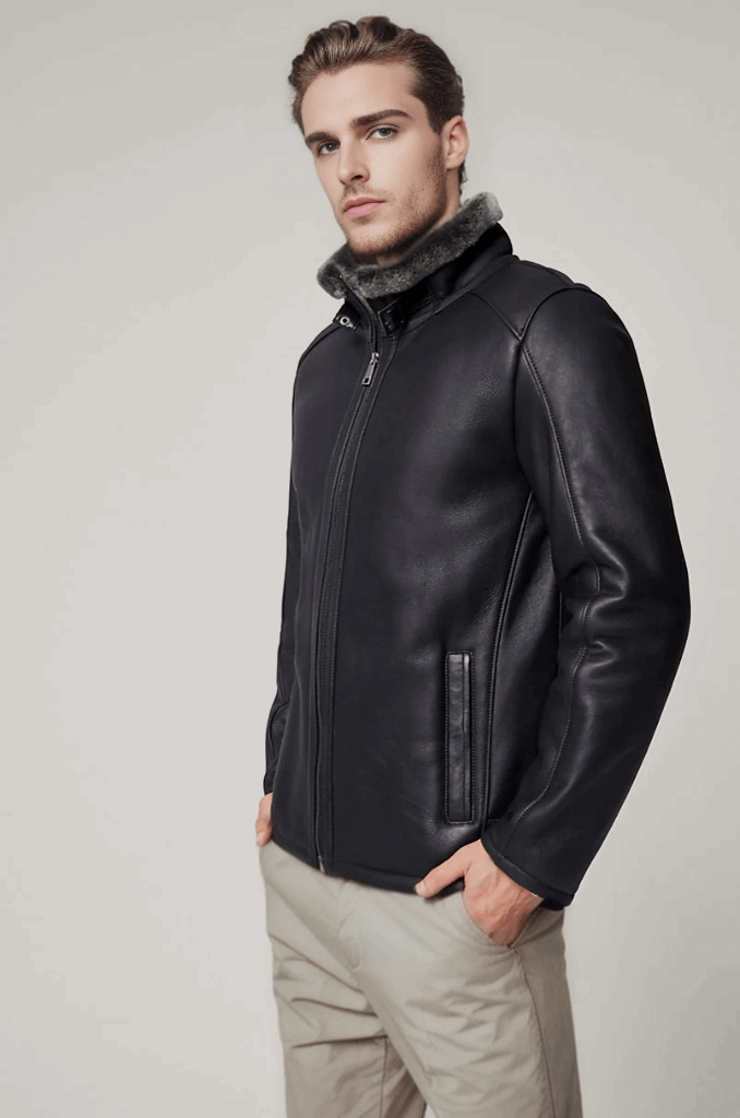 Lance Genuine Sheepskin Jacket Black