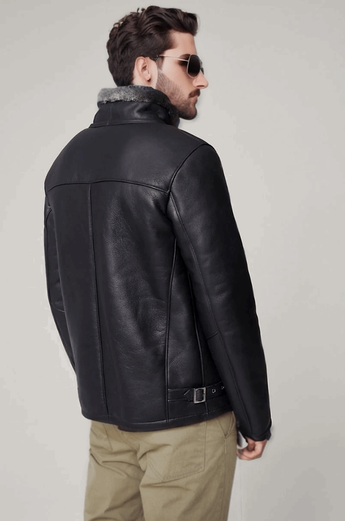 Lance Genuine Sheepskin Jacket Black