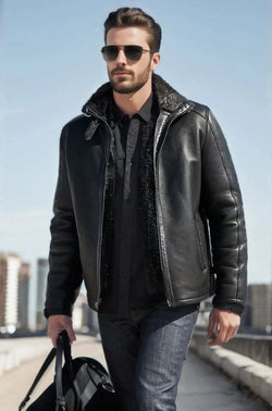 Lance Genuine Sheepskin Jacket Black