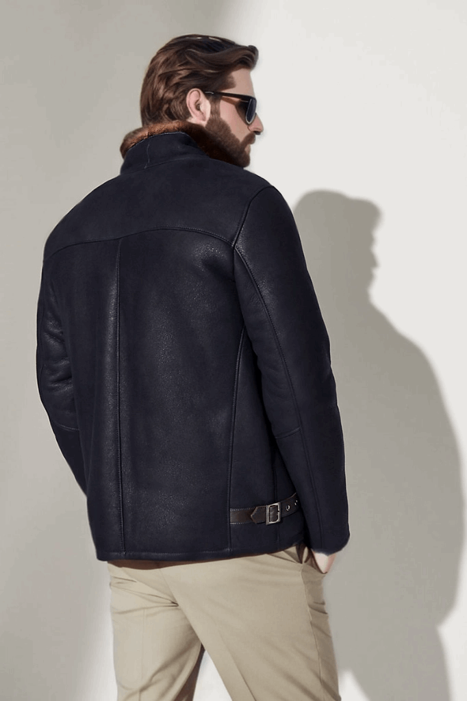 Lance Genuine Sheepskin Jacket Dark Navy